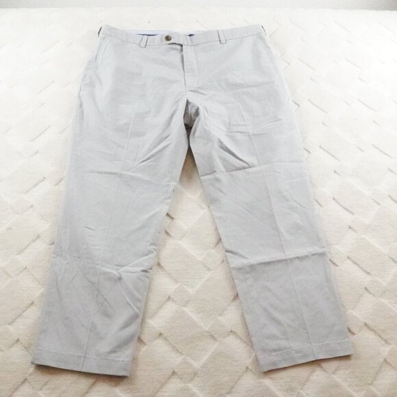 Brooks Brothers Milano Chino Stretch Pants Mens 40x29 Gray Flat Front - Picture 1 of 11